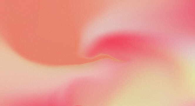 Abstract soft fluid mesh gradient background with grainy noise texture in peach, pink and yellow. Modern layout for UI overlay and presentation.