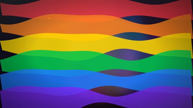 Abstract Animated Rainbow Waves with Fluid Motion and Vibrant Multicolored Gradient Background