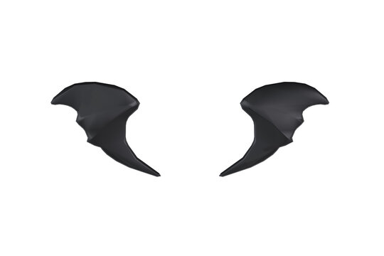 透明背景に配置された黒い悪魔の翼の切り抜き3Dイラスト