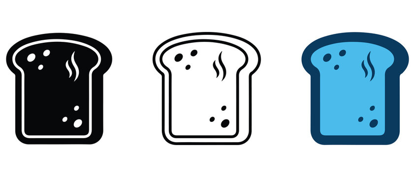 toasted bread slices with steam rising isolated on transparent background for food icons