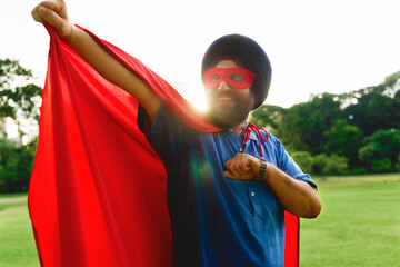 Senior superhero Sikh Indian man in the park © Rawpixel.com