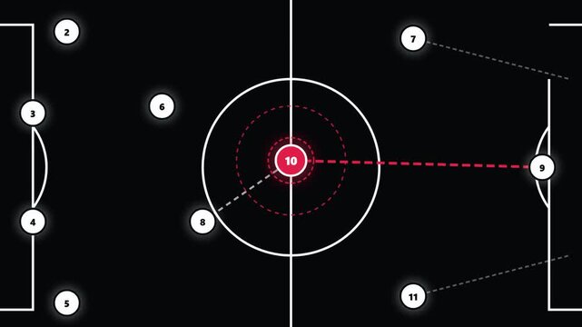 Digital Football Tactical Analysis Screen with Playmaker Formation Layout