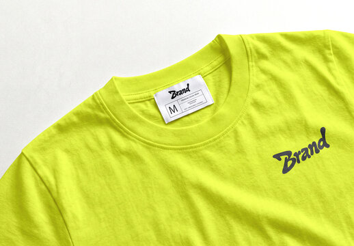 T-Shirt Mockup with Woven Neck Label