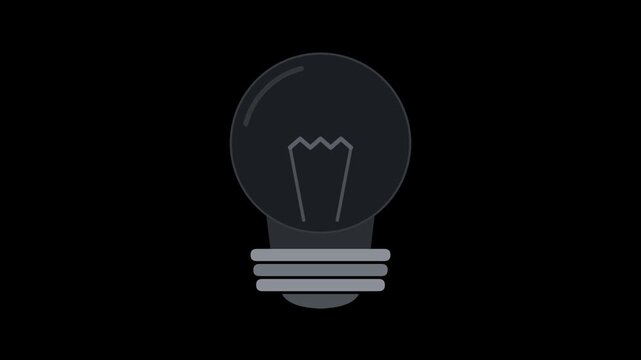 Dark Minimalist Light Bulb Graphic Icon Design