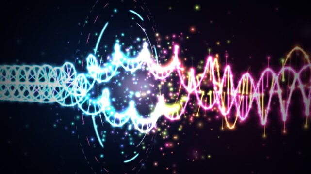 Abstract DNA mutation and genetic waveform digital animation