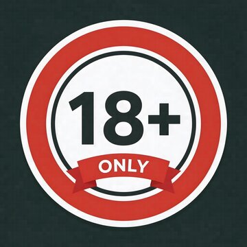 18+ symbol indicating content is restricted to adults, age verification for mature audiences, and age limit warning graphics for sensitive material