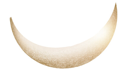 Isolated elegant golden curved object with sparkling textured metallic surface, decorative element © Conor