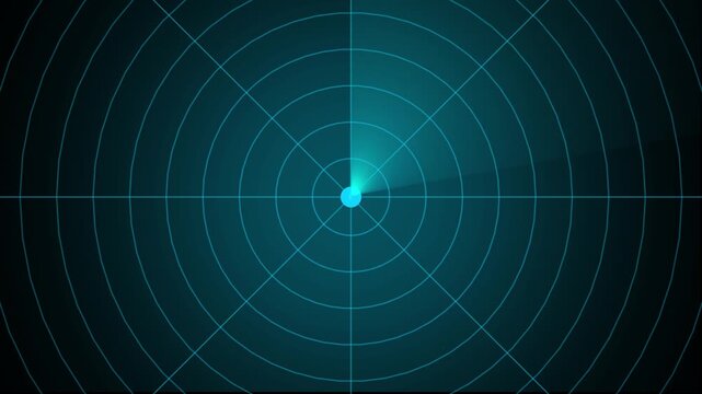 Radar scanning animation with rotating detection signal interface.  Radar screen showing scan results, multiple targets detected.