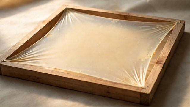 Translucent Membrane Stretched Across Wooden Frame