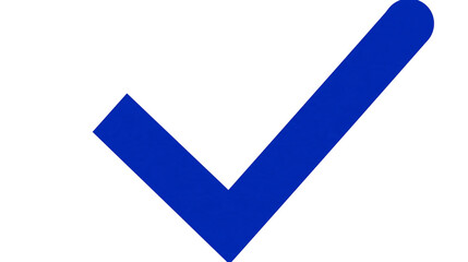 Isolated blue checkmark symbol denoting success, completion, approval, and verification graphic element. © Niamh