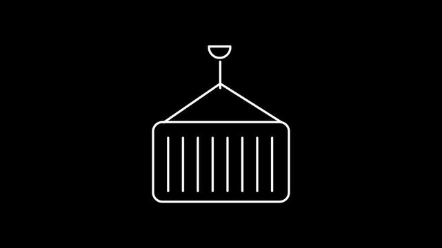 line icon of industrial container hanging animation.