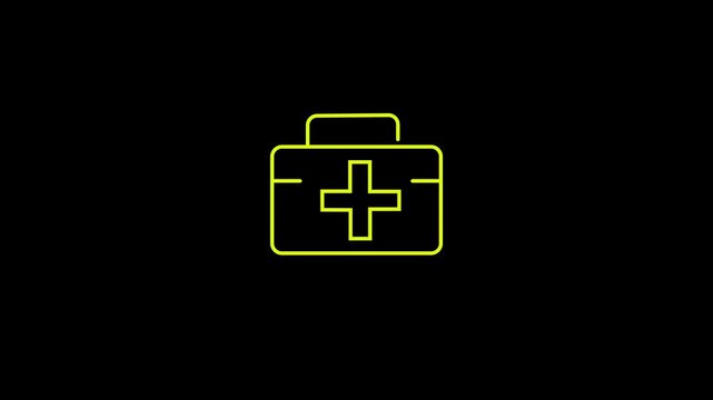 First Aid Kit Icon. medical first aid kit briefcase with a cross symbol.