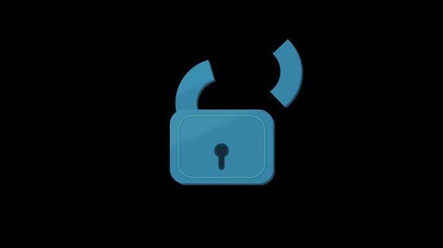 Padlock is closed the upper shackle fractures and separates into broken sections. Security breach, compromised protection, cybersecurity, unauthorized access, vulnerability and system failure concepts
