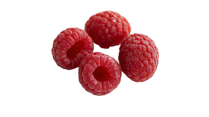 Isolated vibrant red raspberries offering a burst of natural freshness and sweet flavor © Niamh