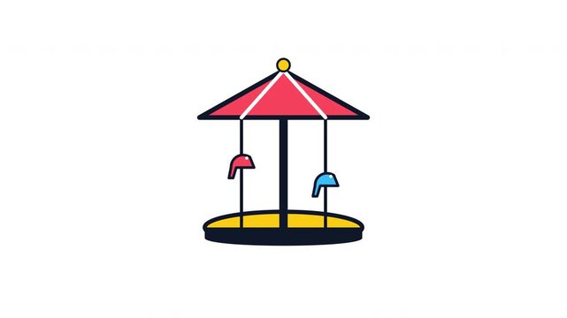 Colorful playground carousel icons arranged in a pattern grid