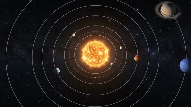 Animated Solar System Video Showing Planetary Orbits.