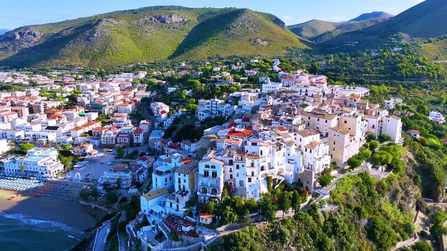 Aerial view of Sperlonga in the province of Latina, Lazio, Italy