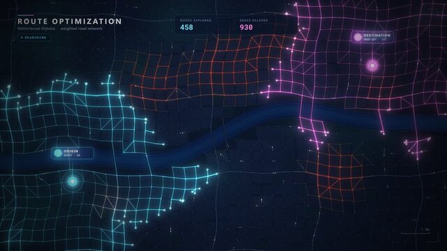 GPS route optimization navigation software map showing path finding algorithms