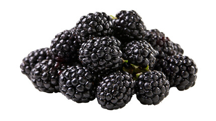 Isolated heap of fresh ripe juicy organic blackberries, perfect for healthy eating and desserts. © Andrei