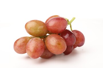 Fototapeta premium Bunch of fresh ripe grapes on white background