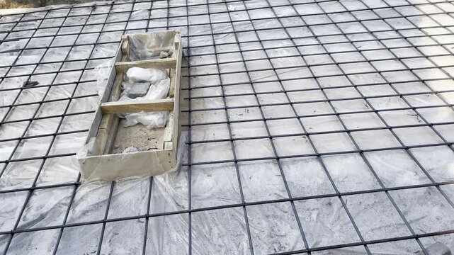 Steel wiremesh grid reinforcement for concrete floor construction