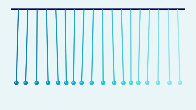 Ocean blue pendulum wave of rods seamless loop