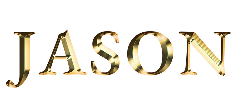Jason typography in gold effect design element