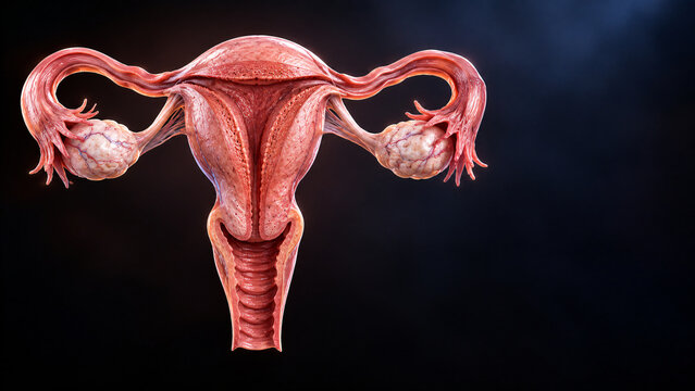 Female Reproductive System 3D Render, Gynecology Anatomy Concept