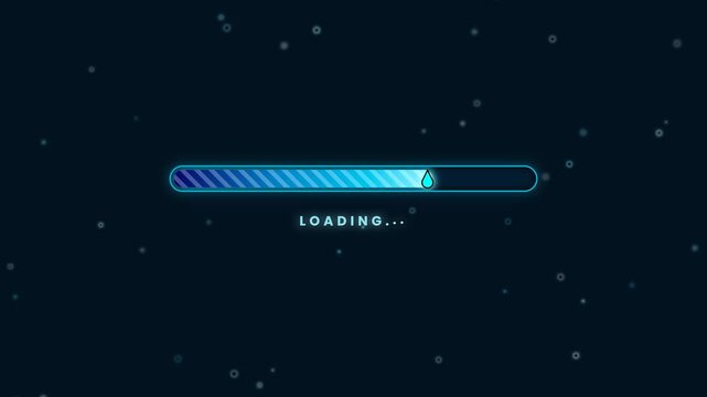 Premium 4K UI animation of a fresh water wave splash progress bar with glowing aqua gradients, rising floating bubbles, and pulsating liquid energy.