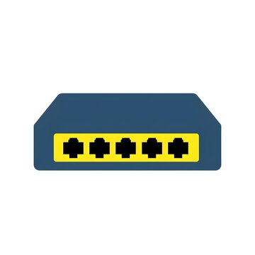 A flat vector icon of a network switch or router device.