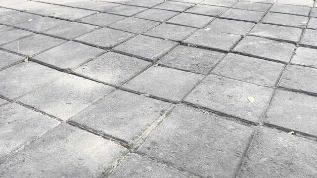 Grey Square Concrete Paving Blocks Texture Background