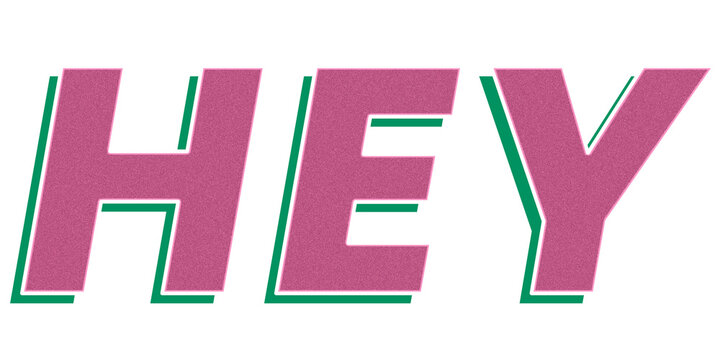 Retro hey png word sticker italic font typography