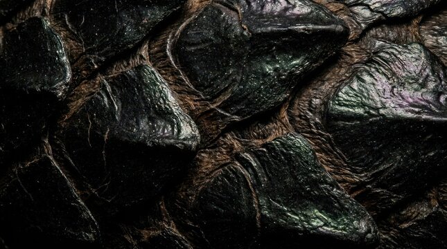 Dark reptilian scale texture background.