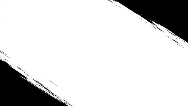 Paint brush transition fast abstract stroke black white matte