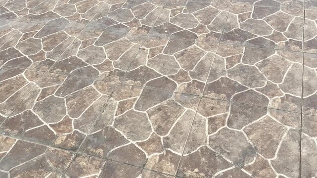 Natural stone pavement texture with random interlocking pattern