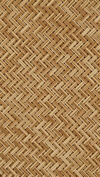 Natural Rattan Weave Pattern Texture Close Up Top Down View