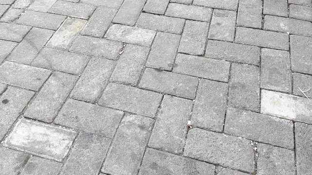 Grey Concrete Paving Blocks Texture Background