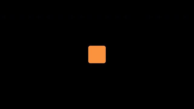 Orange Rounded Square Flipping in 3D, Loading Animation Seamless Loop