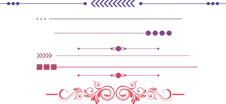 Elegant Decorative Lines and Page Divider Collection on Transparent Background