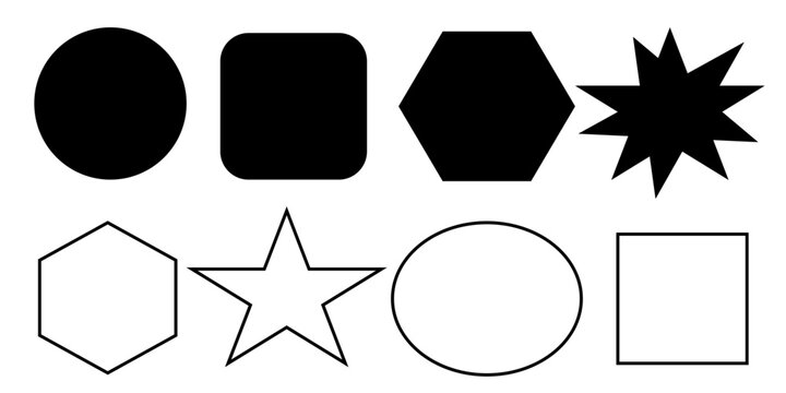 pentagon, hexagon, octagon icon. vector geometry pentagonal, hexagonal, octagonal polygon. five, six, eight sided polygon line