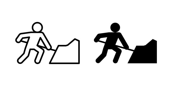 Construction icon flat outline in black