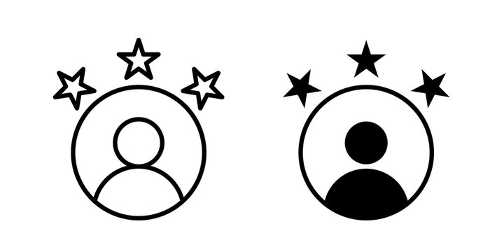 Customer experience icon flat outline in black