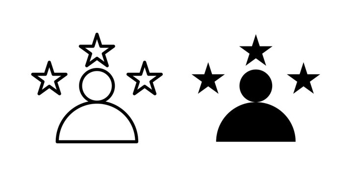 Customer satisfaction icon flat outline in black