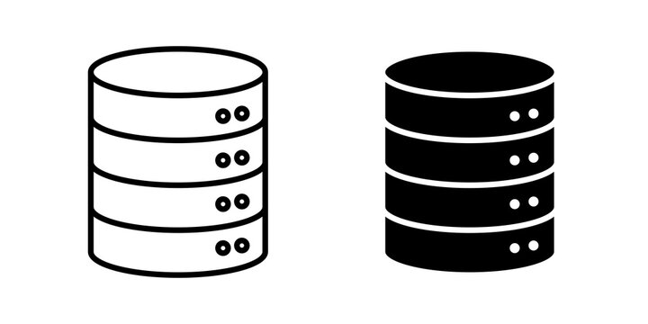 Data storage icon flat outline in black