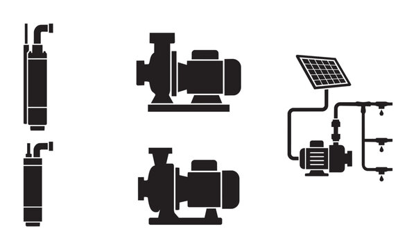 Water pump set with submersible and centrifugal pumps for irrigation and industry