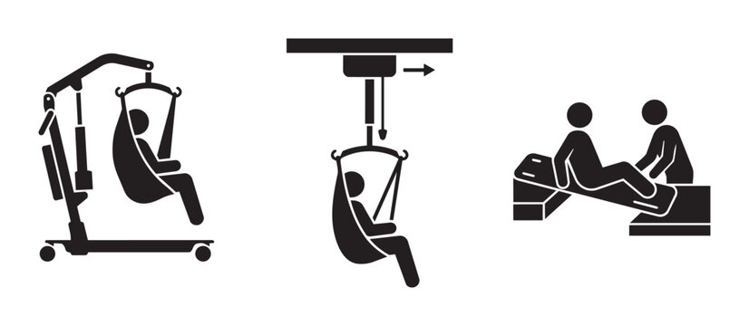 Patient lift and transfer set with slings and bed