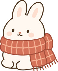 목도리 맨 토끼 일러스트 © 유자필드