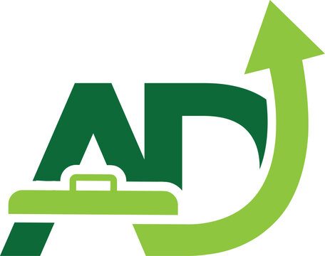 AD Waste Management Letter Logo Design Vector