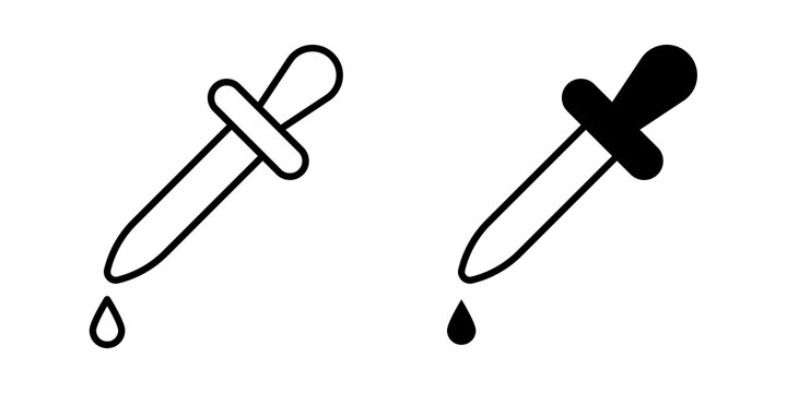 Eye dropper icon flat outline in black
