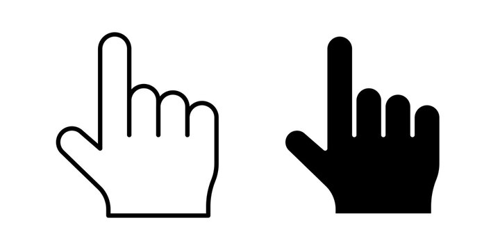 finger icon flat outline in black